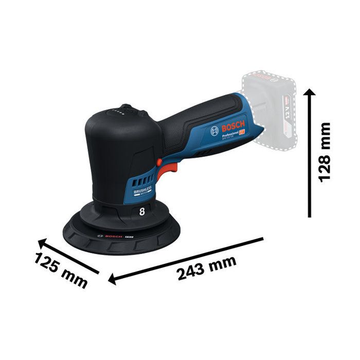 BOSCH PROFESSIONAL GPX 12V-125 Random Orbital Polisher - 12V - Battery and Charger Not Included