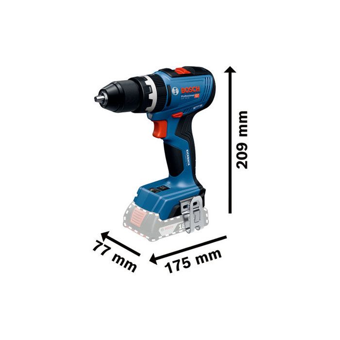 BOSCH PROFESSIONAL Cordless Impact Drill - GSB 18V-65 - 18V - With 2 GBA 18V 4.0Ah Batteries + GAL 18V-40 Charger, L-Case