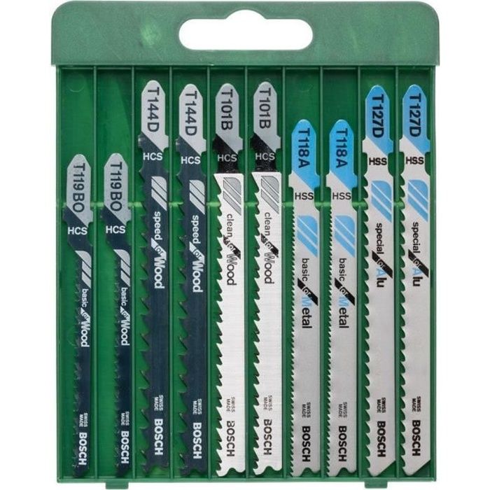 BOSCH Jigsaw Blades - Pack of 10 - HSS Bimetal - Mixed Wood and Metal