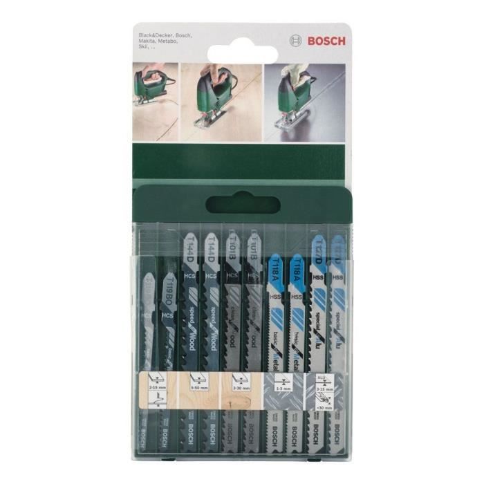 BOSCH Jigsaw Blades - Pack of 10 - HSS Bimetal - Mixed Wood and Metal