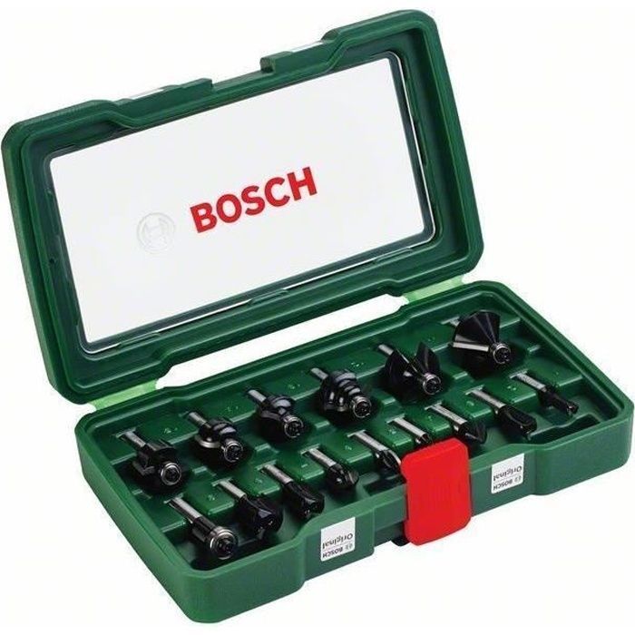 BOSCH Set of 15 Carbide Burrs - 8 mm Shank - Grey