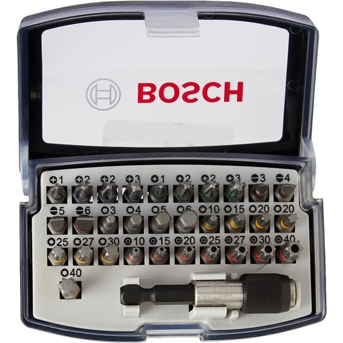 BOSCH PROFESSIONAL 32-Piece Screwdriver Bit Set with Quick-Change Holder - 2607017464