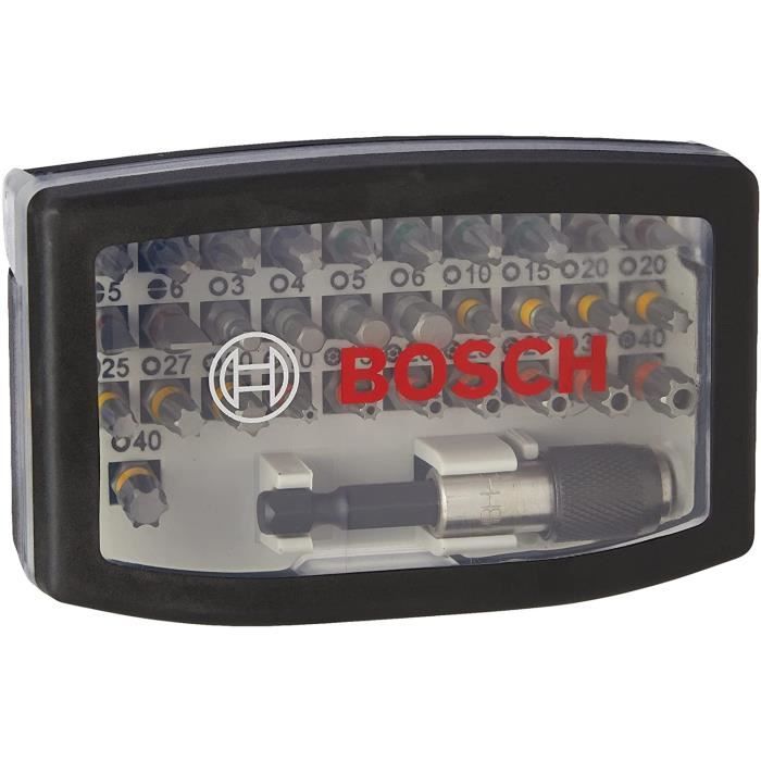 BOSCH PROFESSIONAL 32-Piece Screwdriver Bit Set with Quick-Change Holder - 2607017464