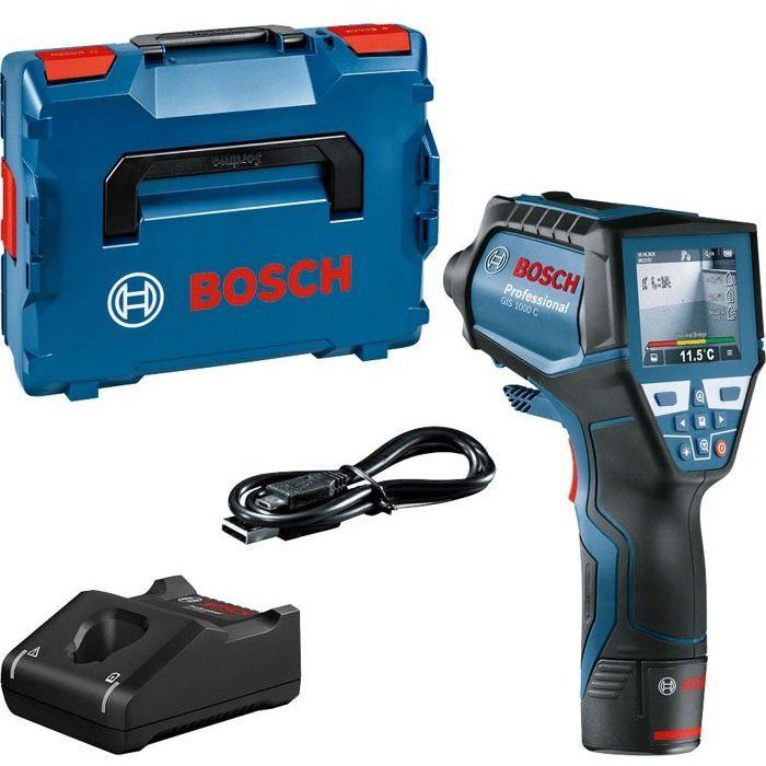 Bosch Professional GIS 1000 C Thermal Detector with 12V 2.0Ah Battery, Quickstart Card, USB Cable, in L-Boxx - 0601083301
