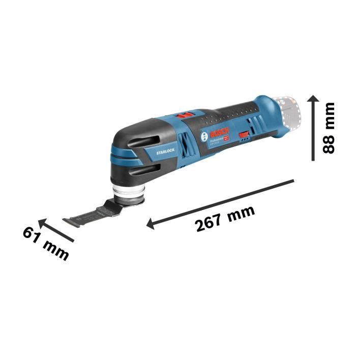 Bosch Professional GOP 12V-28 Multi-Cutter/Sander + 2 x 3.0Ah Batteries + Accessories + L-BOXX - 06018B5006