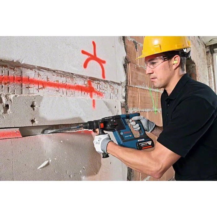 Bosch Professional Cordless Rotary Hammer Drill GBH 18V-26F + 2 ProCore 5.5Ah Batteries