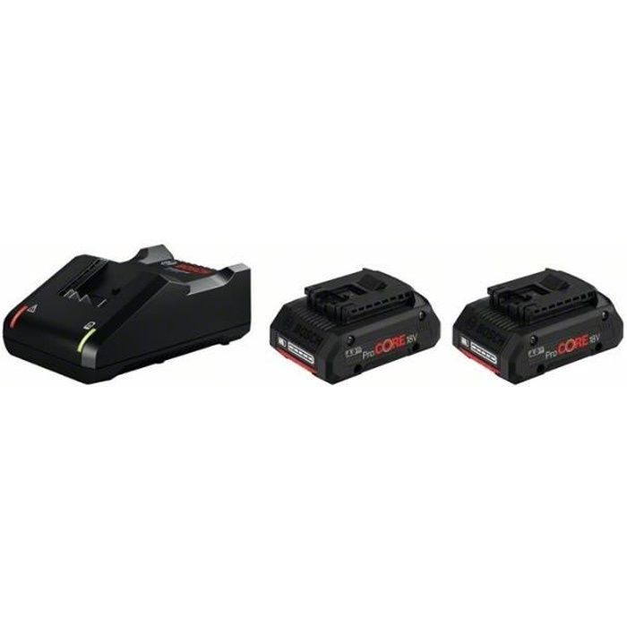 Pack of 2 Bosch ProCORE 18V 4Ah Batteries + Fast Charger - 1600A01BA3