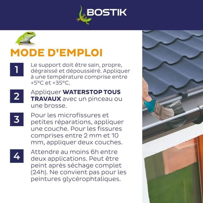 BOSTIK Waterproofing Membrane - Waterstop - Leak Repair - 1 kg - Grey