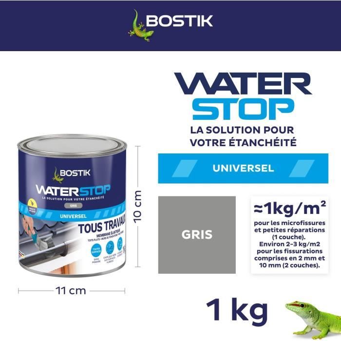 BOSTIK Waterproofing Membrane - Waterstop - Leak Repair - 1 kg - Grey
