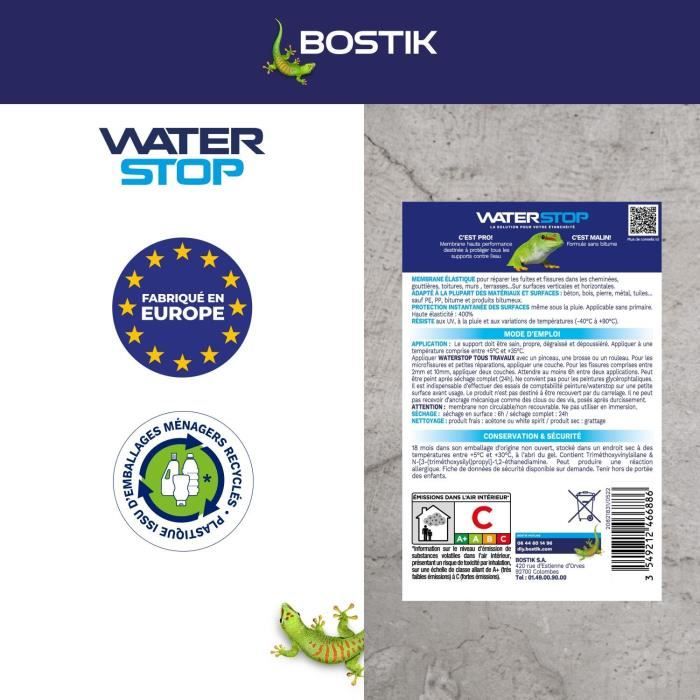BOSTIK Waterproofing Membrane - Waterstop - Leak Repair - 6 kg - Grey