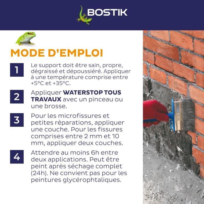 BOSTIK Waterproofing Membrane - Waterstop - Leak Repair - 6 kg - Grey