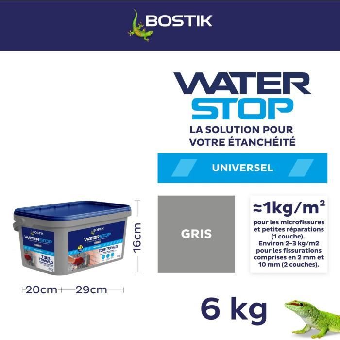 BOSTIK Waterproofing Membrane - Waterstop - Leak Repair - 6 kg - Grey