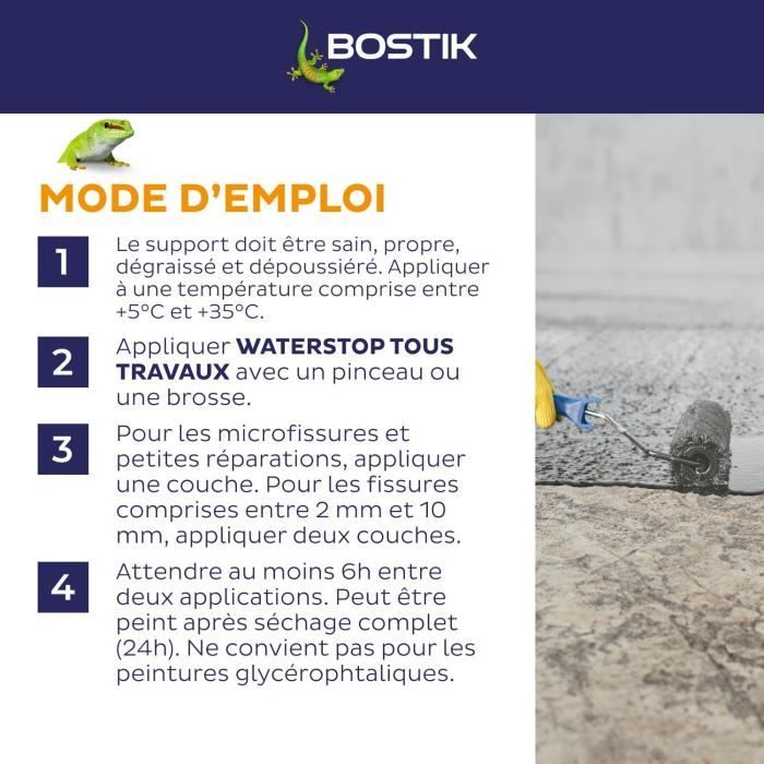 BOSTIK Waterproofing Membrane - Waterstop - Leak Repair - 14 kg - Grey