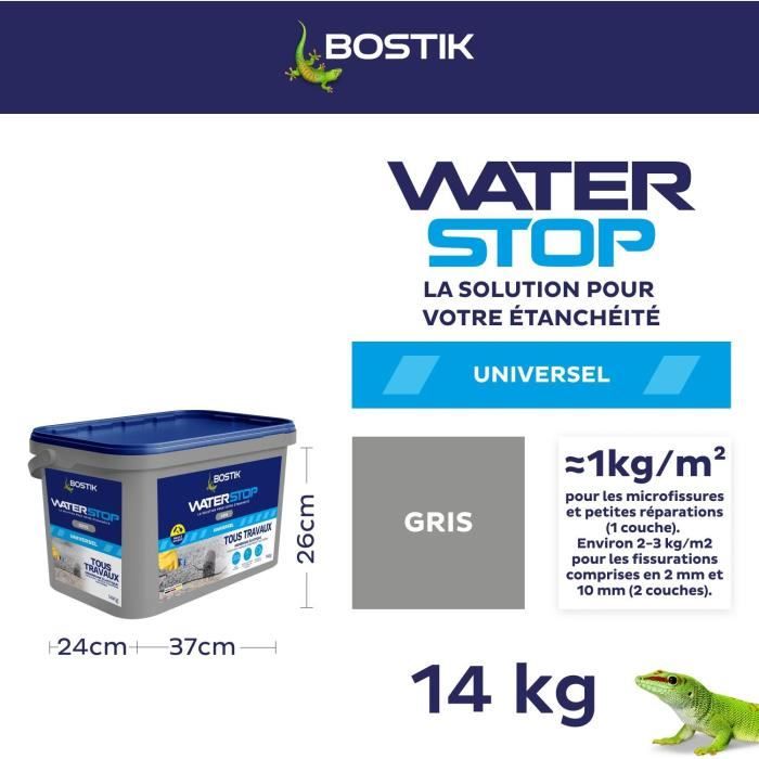 BOSTIK Waterproofing Membrane - Waterstop - Leak Repair - 14 kg - Grey