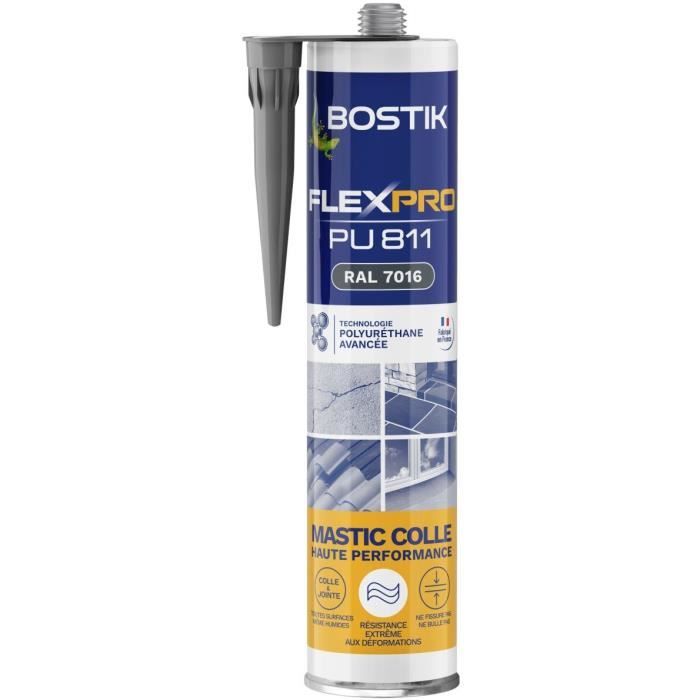 BOSTIK Flexpro PU811 Sealant/Adhesive - All Materials - Interior/Exterior - Anthracite RAL7016 - 300 ml