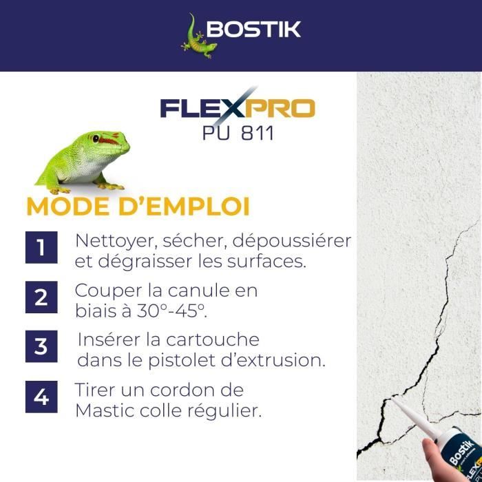 BOSTIK Flexpro PU811 Sealant/Adhesive - All Materials - Interior/Exterior - Anthracite RAL7016 - 300 ml