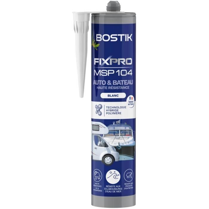 BOSTIK Fixpro MSP 104 Automotive/Marine Sealant - Adhesive and Sealant - Weather and Seawater Resistant - White - 290 ml