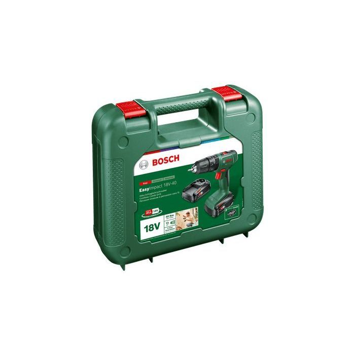 Bosch EasyImpact 18V-40 Cordless Drill Driver - 2 x 1.5Ah + AL18V-20 - Carrying Case