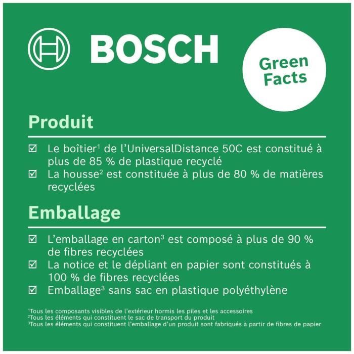 Bosch UniversalDistance 50C Laser Rangefinder - 50 m Range - Bluetooth