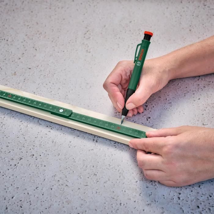 Marking Set - 25 cm Spirit Level, 2 m Folding Ruler, Deep Hole Marker