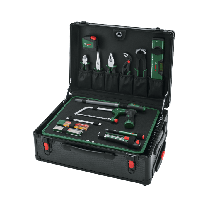 BOSCH Tool Case Set - 114 Pieces - Rolling Case 119-piece