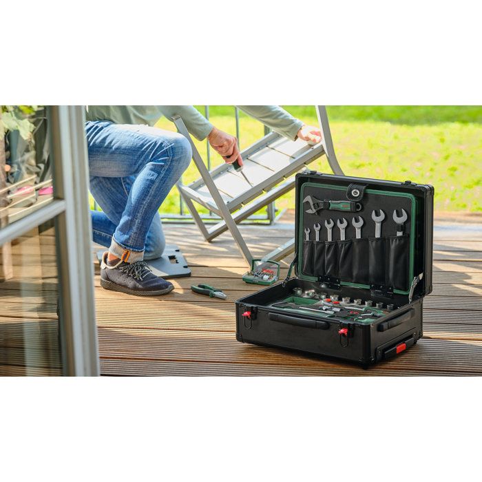 BOSCH Tool Case Set - 114 Pieces - Rolling Case 119-piece