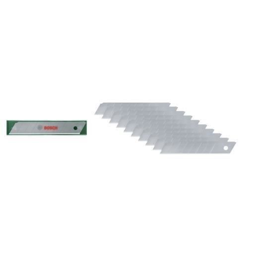 Bosch Set of 10 snap-off blades 18 mm (high quality SK5 steel, 7 snap-off parts, storage case)