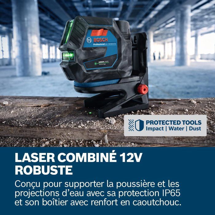 Bosch Professional laser combiné GCL 12V-50-22 CG (jusqu'a 50m, Dual Power, support RM 20, 4 piles 1,5V LR6 (AA), housse)