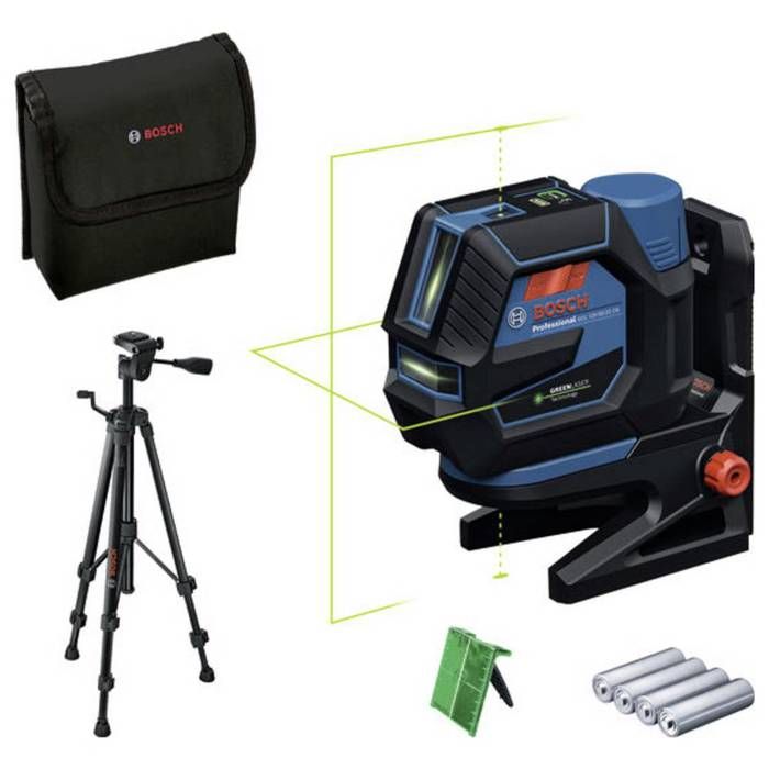 Bosch Professional GCL 12V-50-22 CG Combination Laser (up to 50 m, Dual Power, RM20 mount, 4 x 1.5V batteries, case, BT 150 tripod)