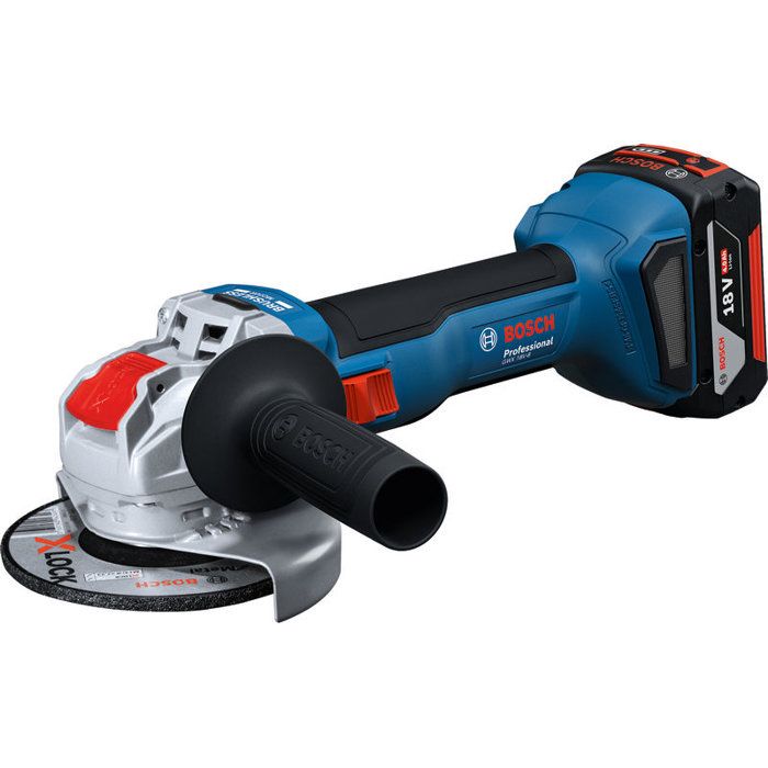 Meuleuse angulaire sans fil BOSCH PROFESSIONAL - GWX 18V-8 - 18V - 125mm - Avec 2 batteries GBA 4,0Ah + GAL 1840 L X-LOCK