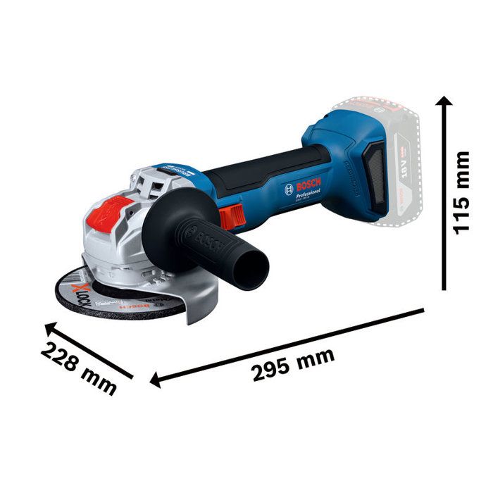 Meuleuse angulaire sans fil BOSCH PROFESSIONAL - GWX 18V-8 - 18V - 125mm - Avec 2 batteries GBA 4,0Ah + GAL 1840 L X-LOCK