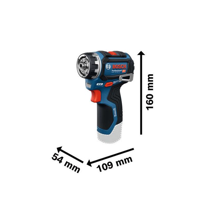 BOSCH PROFESSIONAL Cordless Drill/Driver - Flexiclick GSR 12V-32 FC - 2 x GBA 2.0 Ah Batteries, + Charger + Accessories + Case
