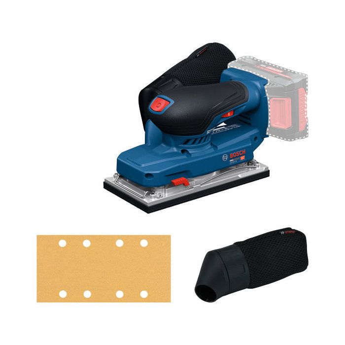 BOSCH PROFESSIONAL Cordless Orbital Sander GSS18V-18 - Dust Bag + Abrasive Sheet