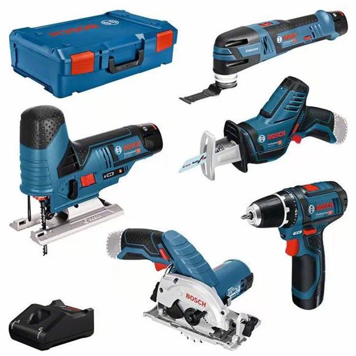 BOSCH 5-Piece Cordless Tool Set with 3 x 3Ah Batteries + Charger + L-BOXX - 0615A0017C