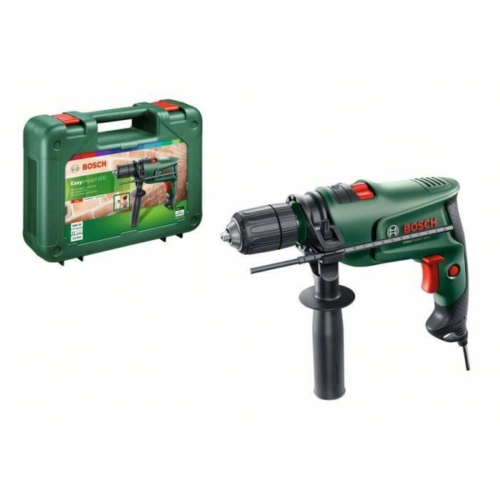 Bosch EasyImpact 600 Impact Drill - 600W with Case, Additional Handle and Depth Stop