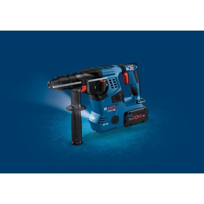 Bosch Professional GBH 18V-28CF 3.3J Rotary Hammer Drill with GDE 18V-16 Dust Extraction Device + 2 ProCore 8.0Ah Batteries + Charger