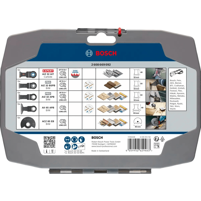 Coffret de lames Cutting BOSCH PROFESSIONAL - 5 pcs - Lames oscillantes pour outils multifonctions