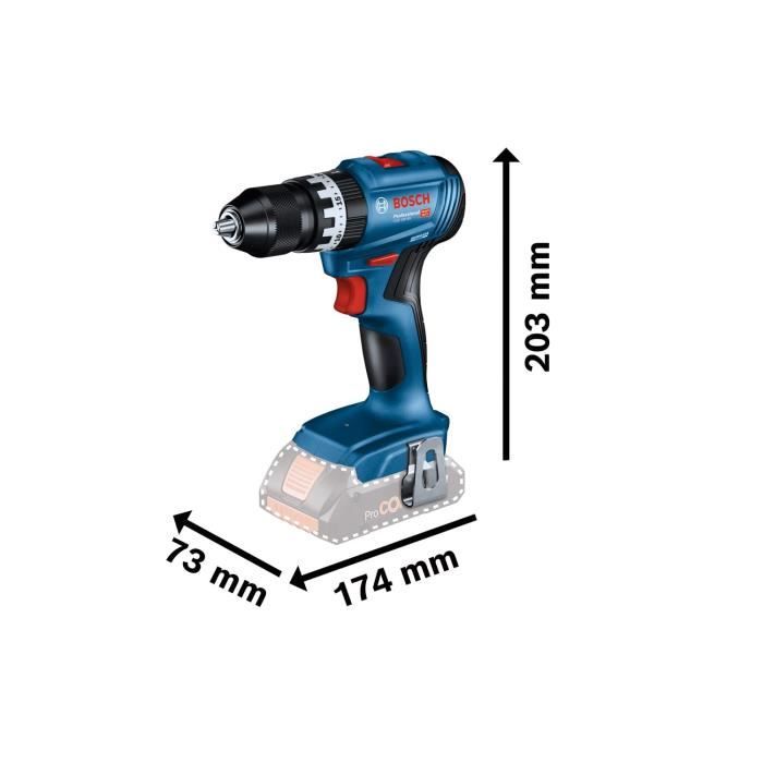 Bosch Professional GSB 18V-45 Impact Drill + 2 x 2.0Ah Batteries + GAL 18V-20 Charger - 06019K3306