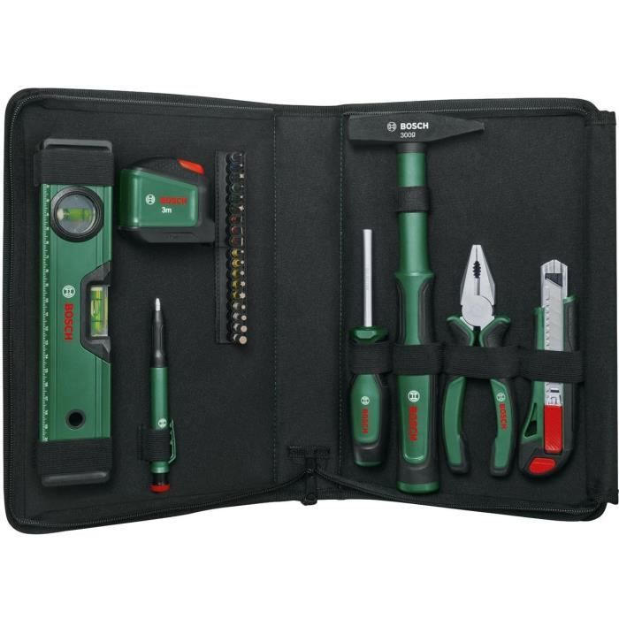 Bosch Universal Hand Tool Set - 25 Pieces - Zippered Fabric Bag 25-Piece