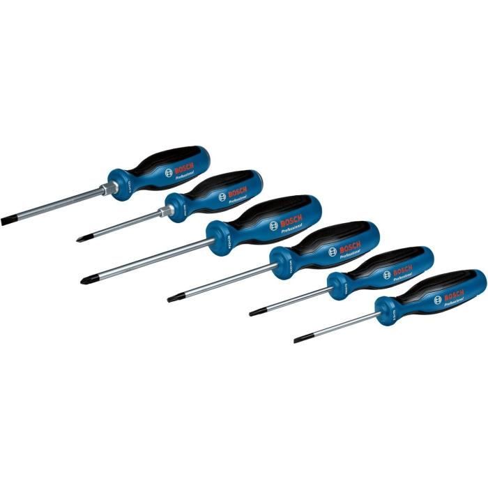 Bosch Professional 19-Piece Screwdriver Set - Chrome-Vanadium Steel, Soft-Grip