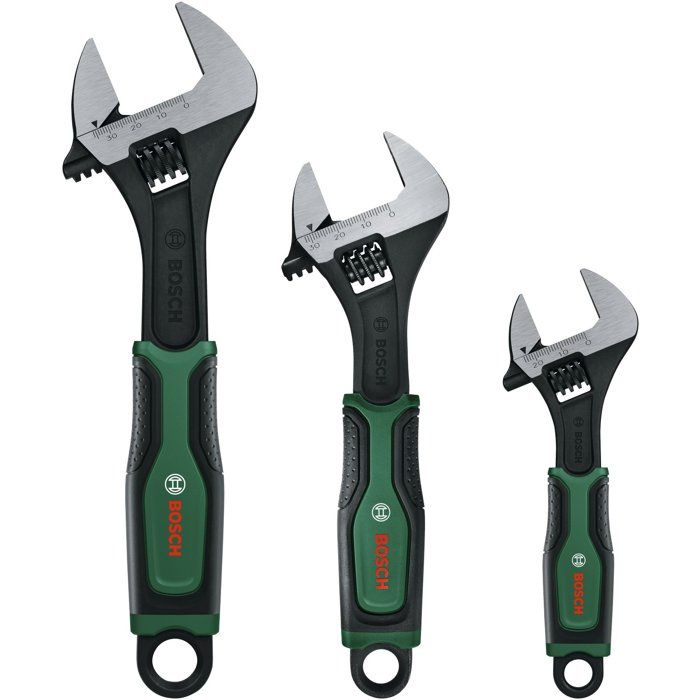 BOSCH Set of 3 Adjustable Wrenches (6,8, 10 mm) - ISO 6787