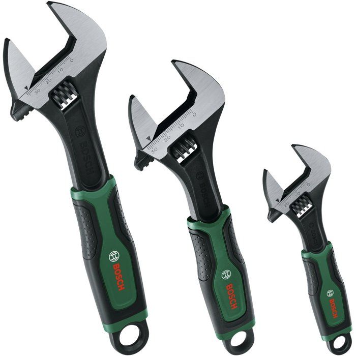 BOSCH Set of 3 Adjustable Wrenches (6,8, 10 mm) - ISO 6787