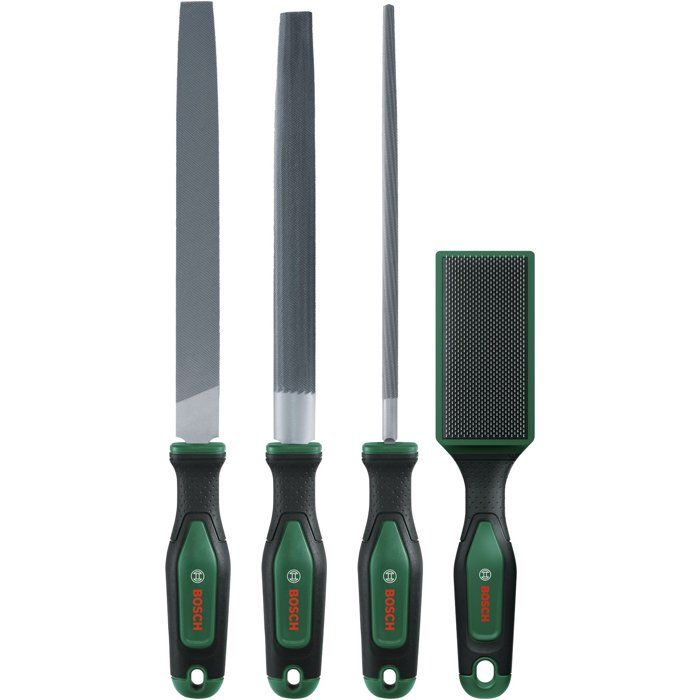 BOSCH File Set - 200 mm/8" - 4 Pieces - With Brush 200mm/8