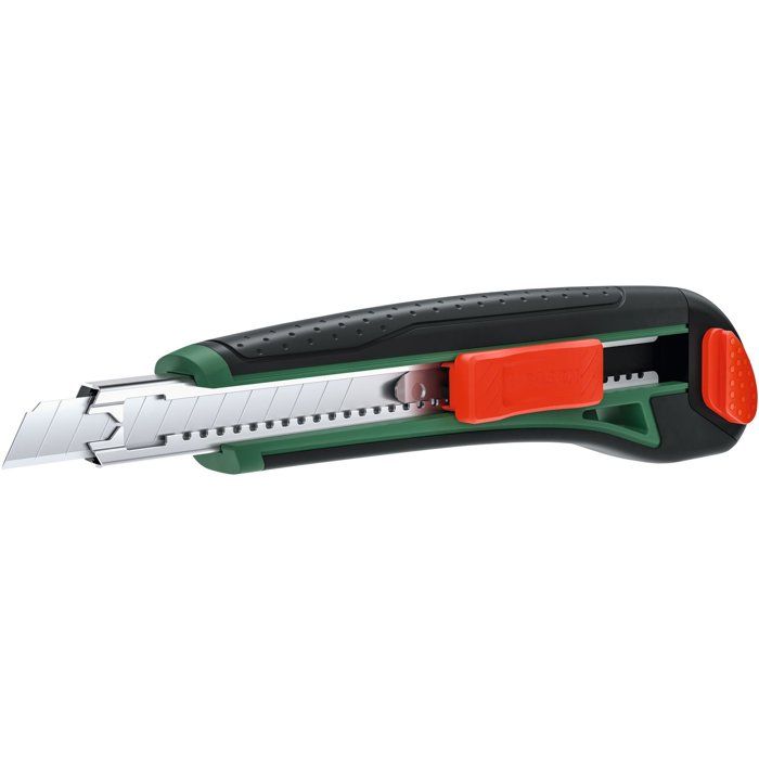 BOSCH Snap-Off Utility Knife 9 mm - Ergonomic Handle - Includes 3 Blades