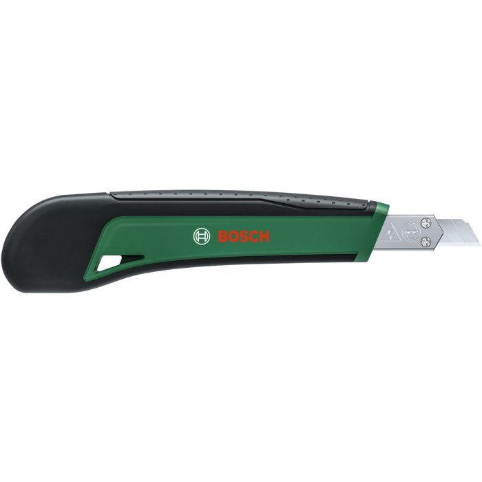 BOSCH Snap-Off Utility Knife 9 mm - Ergonomic Handle - Includes 3 Blades