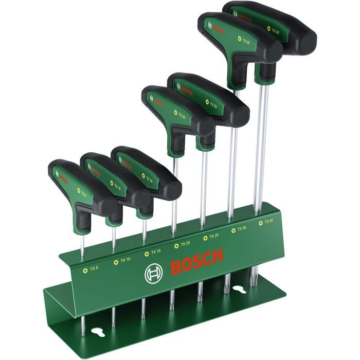 BOSCH 7-Piece Torx Screwdriver Set with T-Handle for Home Improvement - 2607017654