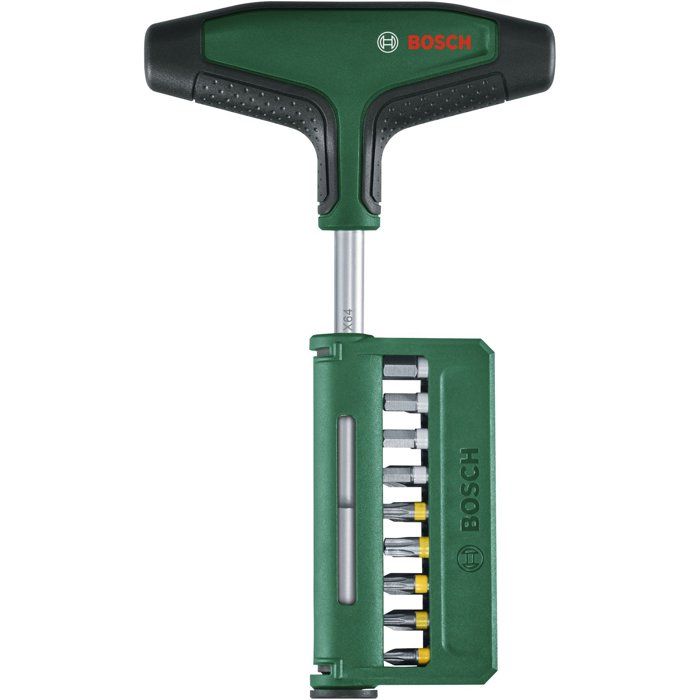 BOSCH 19-piece T-handle Screwdriver Set - 100 mm Shank