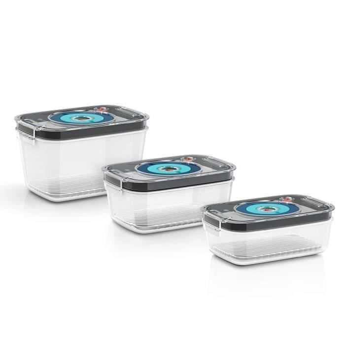 BOSCH Set of 3 Airtight Vacuum Storage Containers - 0.7 L, 1.0 L, 1.5 L - Tritan