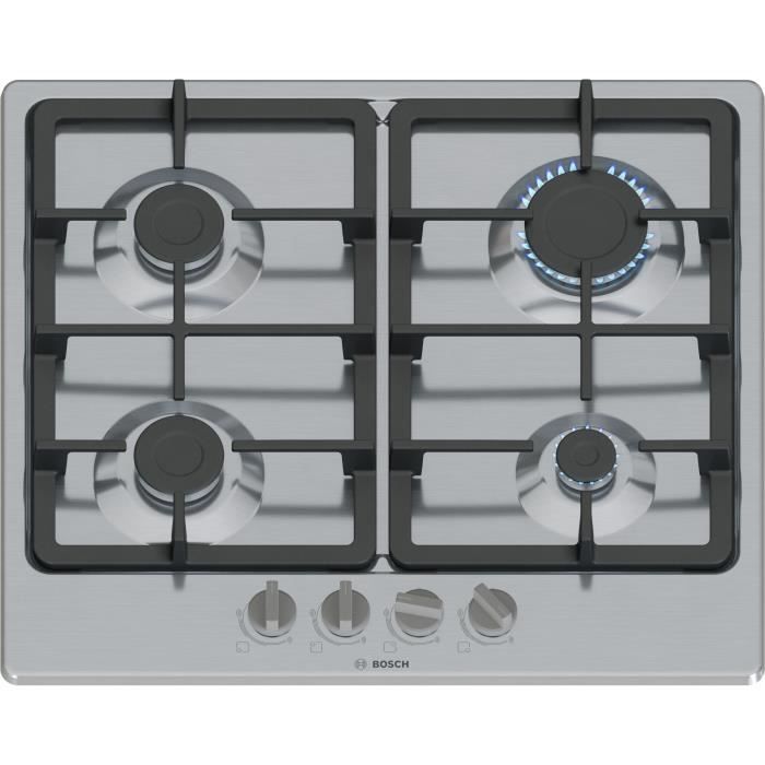 BOSCH Series 4 Gas Hob - 4 Burners - 52 x 58.2 x 4.5 cm - Stainless Steel - PGP6B5K90