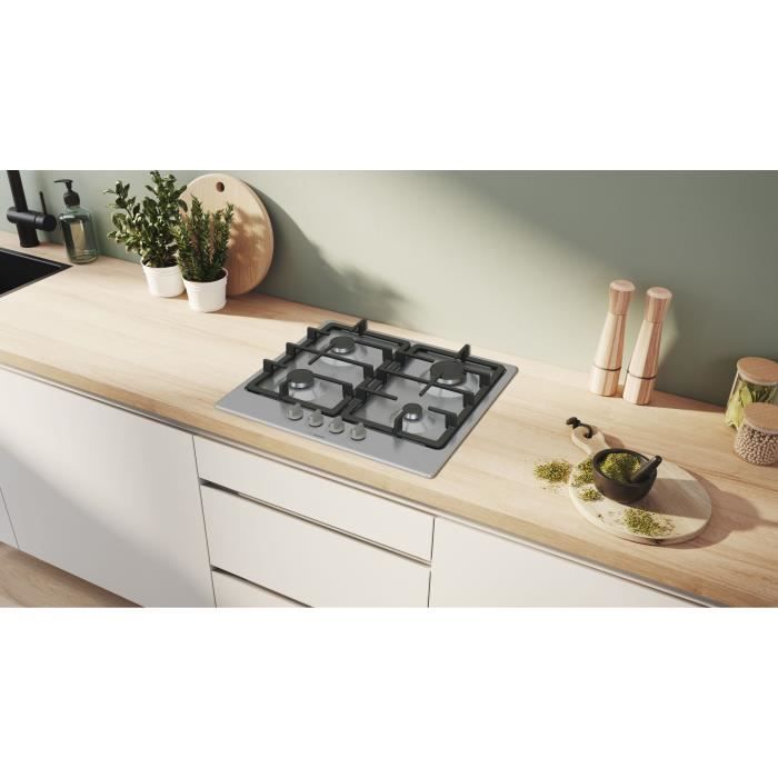 BOSCH Series 4 Gas Hob - 4 Burners - 52 x 58.2 x 4.5 cm - Stainless Steel - PGP6B5K90